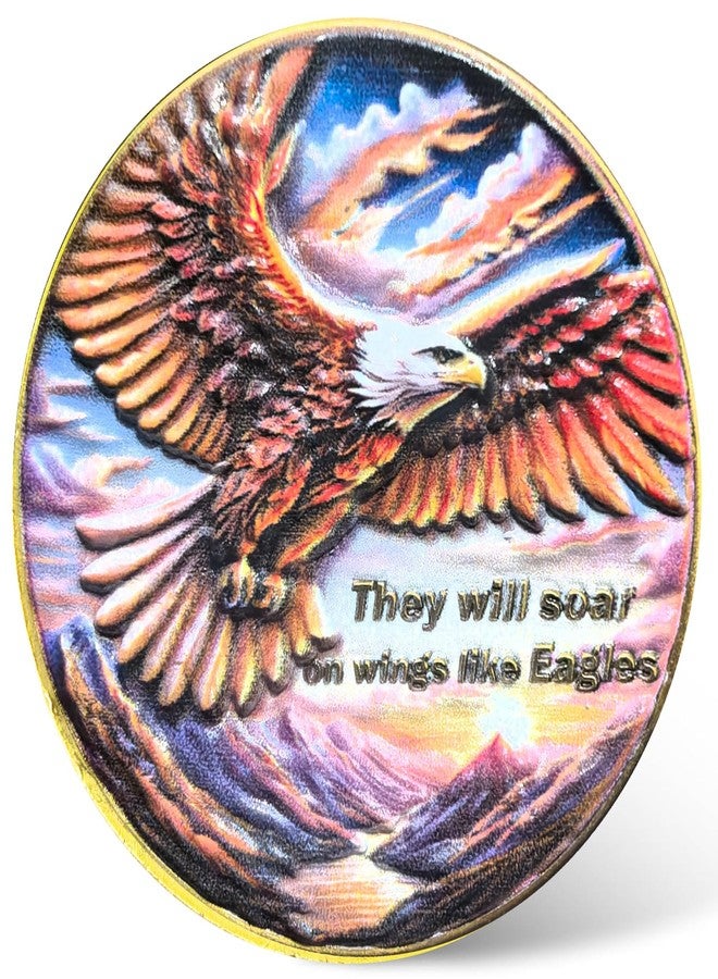 CYOUNG Soar On Wings Like Eagles Challenge Coin - Isaiah 40:31 Bible Verse, Motivational Religious Gift for Strength and Faith - Image 1